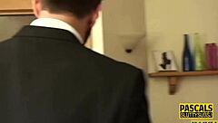 Real busty milf sub sucks cock