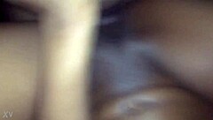 ebony amateur gets facial in backseat