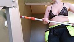 Is This Babe Topless At Work?