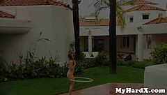 slender babe gets rough anal in lingerie