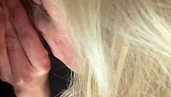 Petite blonde pornstar gives handjob and blowjob for cumshot in Jersey