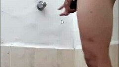 he takes shower while masturbating in gay maledom scene