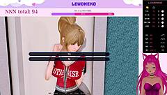 Vtuber Lewdneko Plays Harem Hotel Part 11 with Slave Creampie