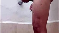 he takes shower while masturbating in gay maledom scene