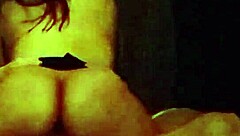 Amateur curvy Latina MILF rides dildo intensely