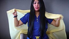 nurse's latex gloves teasing patient