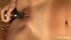Missy Stone's sensual solo play with a glass dildo