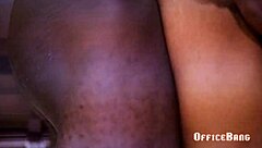 Ebony Receptionist Sucks And Licks Her Black Boss's Cock In Close-Up