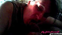A mature blonde wife's passion for oral sex in a homemade video