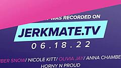 lets taste each other in hot lesbian foursome on jerkmate tv