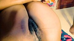 Horny Ebony Wife Fingers Herself Then Fucks Landlord