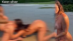 Friends enjoy interracial orgy.