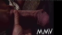 Mature bitch with big natural tits sucking cock in retro hardcore scene