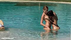 Lesbian Fingering And Cunilingus By Pool