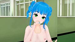 Fuck that sexy slutty big tit blue haired anime babe hard in hentai koikatsu!