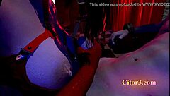 Citor3's 3D VR game featuring SFM dungeon and femdom mistress with latex handjob and cum