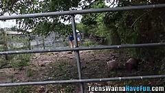 Teen riding and facial in hardcore group sex party
