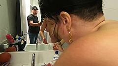 latina milf soraya gets anal in shower