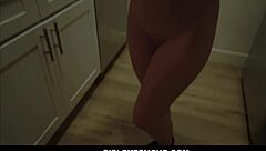 stepsister gets fucked by stepbrother in kitchen pov