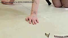 Suggestive Teen 18+ Ass to Mouth in Leather Leggings Bondage