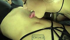 I love licking my sexy lesbian partner's belly button in lingerie, it's so kinky and fetishistic, kissing her all over.