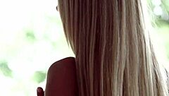 Babe handles massive black cock in lingerie.