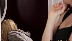 intriguing lez eats pussy in lingerie