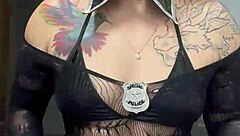 Is Sexy Blonde Pornstar Alina Modelista Ripping Clothes for Femdom Striptease?