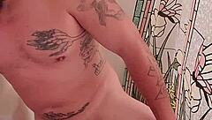 Sonia enjoys a relaxing shower scene