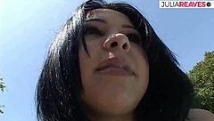 Teen girl with a small ass Celina Cross gets pleasure from two black cocks