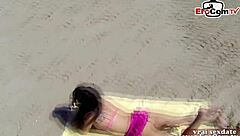 Wow, French Amateur Brunette Tries Homemade Anal Right After Beach With Petite Ass!