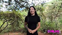 Colombian amateur Salome Gil trades sex for money in the woods