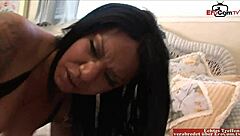 Ebony Slut with Big Ass and Small Tits Fucks BBC in Stockings