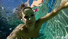 Abigail mac shows ass in pool