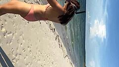 Intense Beach Encounter: Lady Fucked Publicly in POV