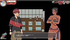 Sensual milk-themed taboo anime game with femdom handjob and big cock