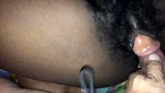 Ebony with Hairy Pussy and Long Lips Sucks