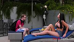 jasmine jae hangs out with a busty milf, exploring rough desires in a horny young session