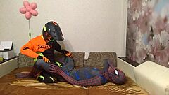 Gay Spiderman Hooks Up with Motocross Rider!