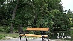 Striking bombshell, your juicy snatch is full of warm piss.