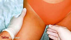 horny housewife asks neighbor to finger her shaved pussy in lingerie