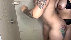 lesbian shower turns into hot fucking between friends