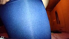Asian girl rides pantyhose during sex