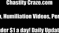 Femdom mistress binds and locks cock tight with toys in bdsm