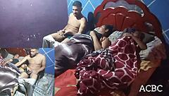 enteada fudida por três ao lado da mãe