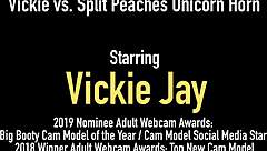 Vickie Jay masturbates with unicorn horn toy