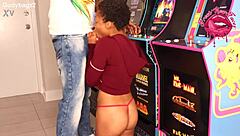 Petite Ebony Teen Sucks And Swallows Cum While Gaming