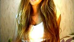 young girl chats on webcam with brunette teen