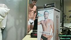 Dildo loving bottom barebacked by tattooed hairy stud until cumshot