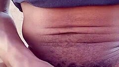 Stroking Big Black Cock And Moaning Outdoors In Homemade Video